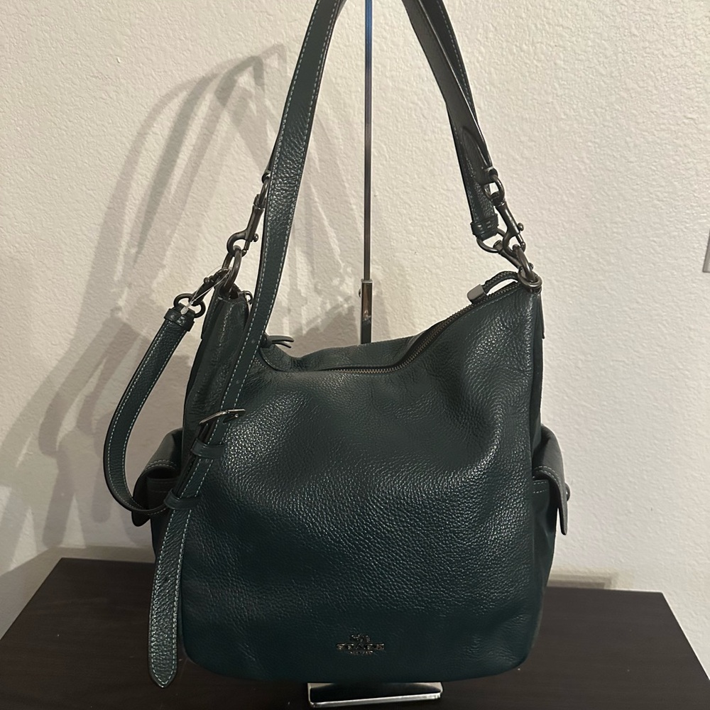 SOLD:  Coach Dark Teal Hobo Bag - Picture 10 of 11